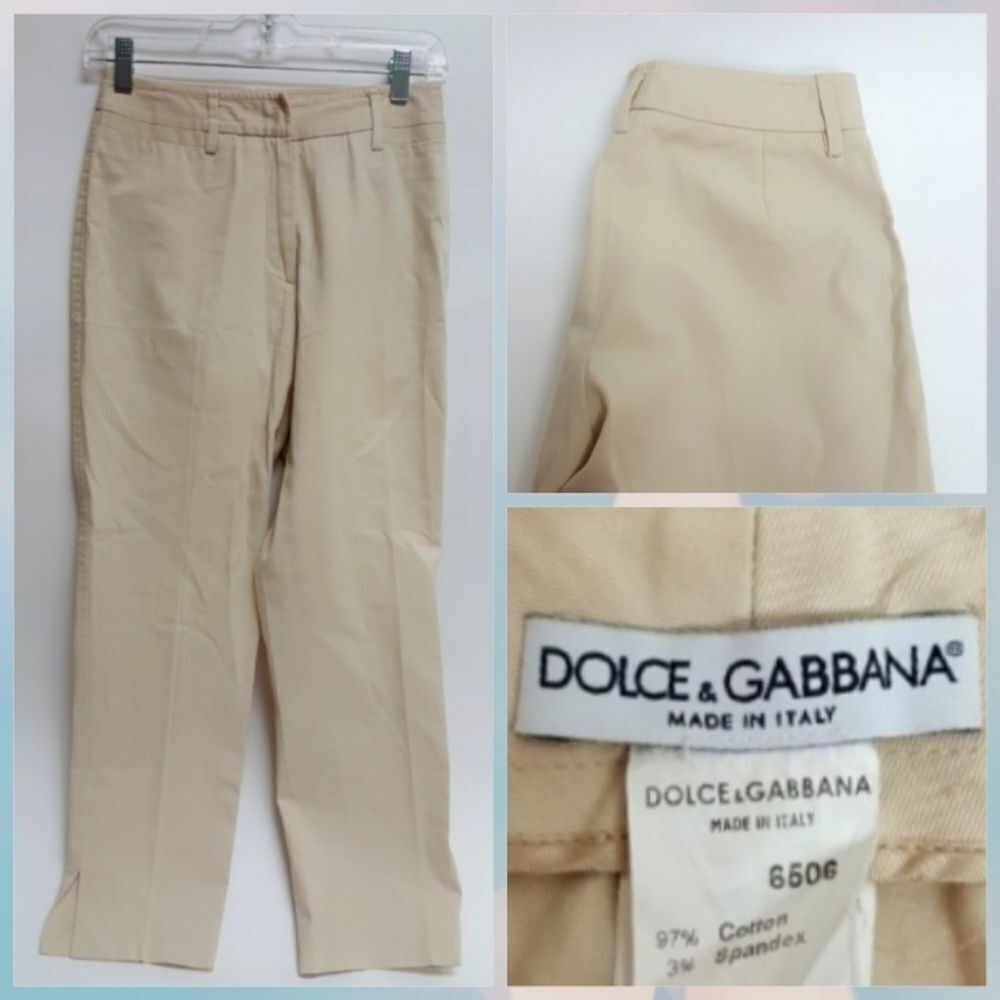 Dolce & Gabbana Beige cropped chinos